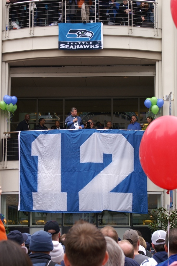 At a Seahawks rally before the Super Bowl in 2006.